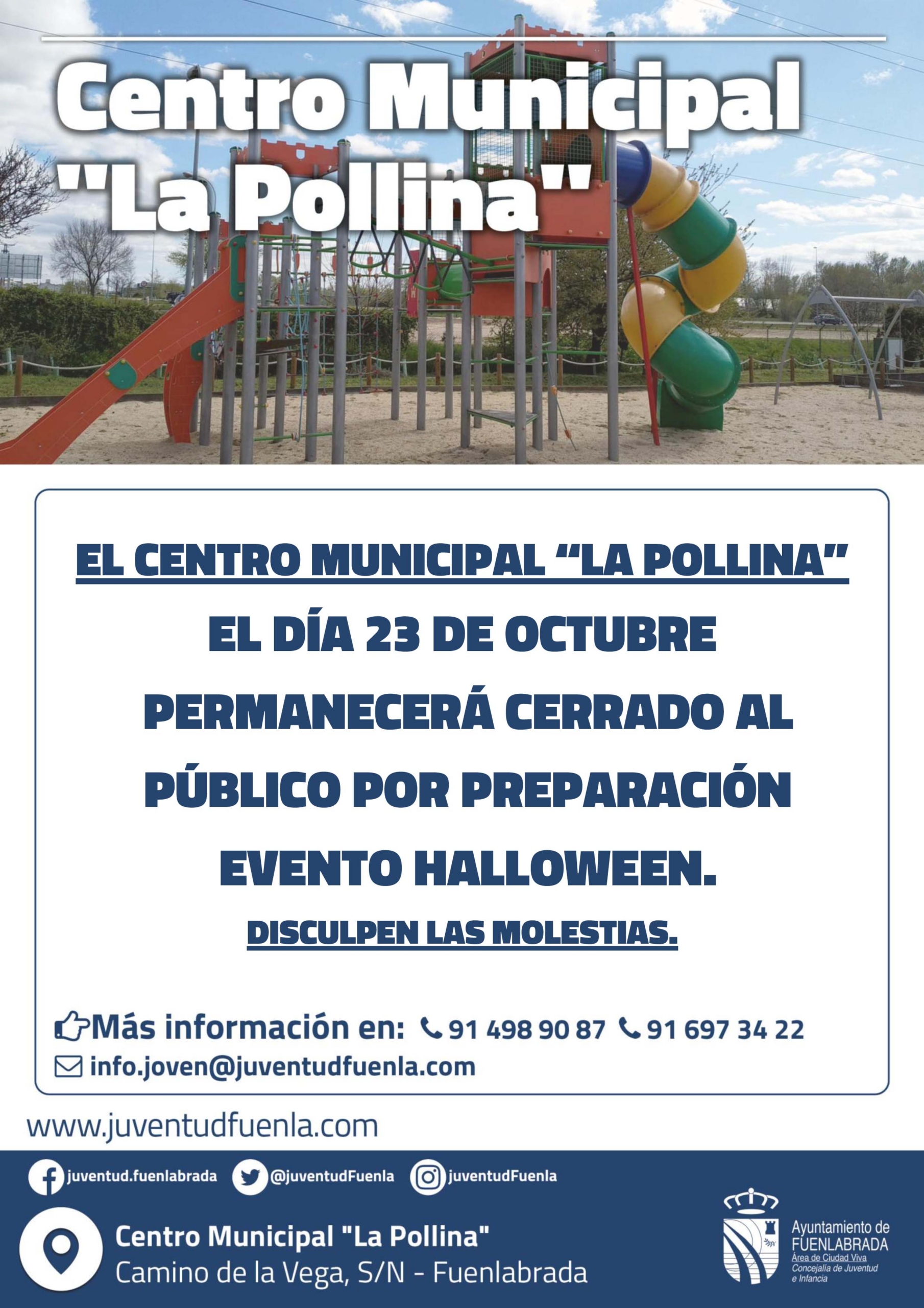 23 OCTUBRE CIERRE INSTALACIÓN EVENTO HALLOWEEN